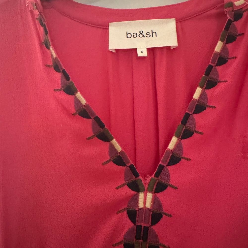Ba&sh Pink Embroidered Top